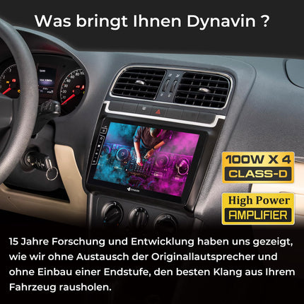 DYNAVIN Android autoraadio ja navigatsioonisüsteem VW Polo 2009-2014 jaoks, 9-tolline originaalraadio juhtmevaba Carplay ja Android Autoga | Head-up ekraan | Sisaldab DAB+: D9-69L Premium Flex