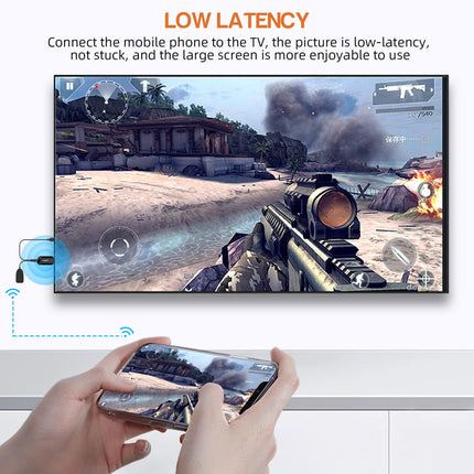 FIYAPOO juhtmevaba HDMI Miracasti adapter voogedastuseks, WiFi Miracasti adapter 4K iPhone'ile/iPadile/Androidile/iOS-ile/Windowsile/Macile sülearvutile, PC HD Fire Stick telerile/monitorile/projektorile (toetab Miracasti, DLNA-d, Airplayd)