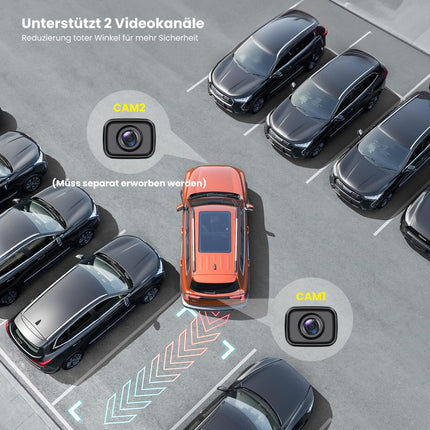 Foxparki juhtmevaba auto tahavaatekaamera: 4,8-tolline 1080P juhtmevaba tahavaatekaamera toetab 2 kaamerat, tahavaatekaamera moderniseerimine stabiilse signaaliga, IP69K veekindel, 6 parkimisjoont autole, veoautole ja haagissuvilale