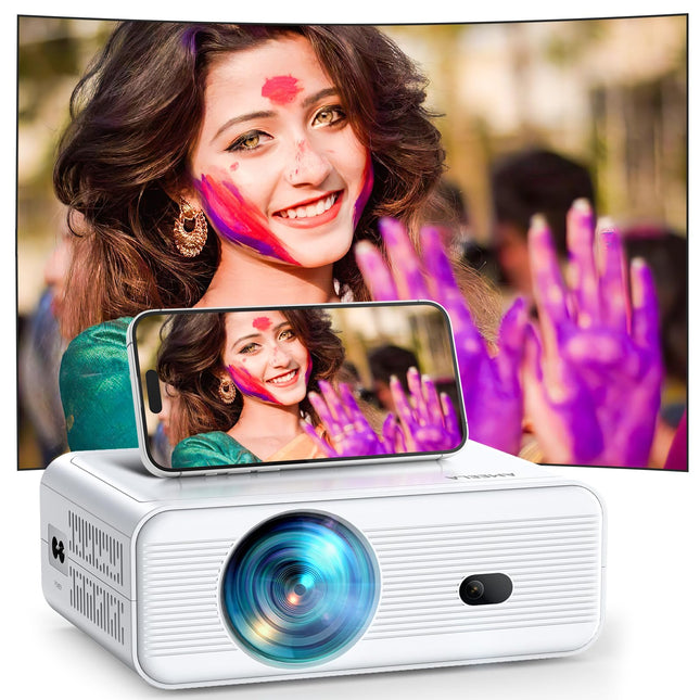 18000 luumeniga projektor, Full HD 1080P miniprojektor, AMEELA videoprojektor, 2.4/5G WiFi Bluetooth projektor, 50%-100% suum, kaasaskantav projektor, mis ühildub teleri/USB/sülearvuti/HDMI/iOS/nutitelefoniga