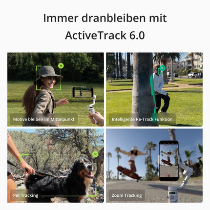 DJI Osmo Mobile 6 stabilisaator iPhone'ile ja Androidile, 3-teljeline mobiiltelefoni stabilisaator, sisseehitatud pikendusvarras, objekti jälgimine, kaasaskantav ja kokkupandav, vlogimise stabilisaator, YouTube TikTok