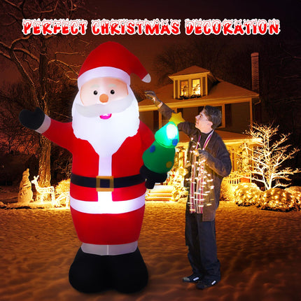 Vintoney 8FT/244cm Christmas Inflatable Santa Claus Inflatable Rotating LED Light Garden Decoration Inflatable Indoor and Outdoor Upgraded Santa Claus Christmas Decoration