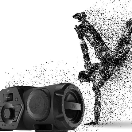 JVC Boomblaster RV-NB300DAB, 2 x 30 vatti, DAB+, FM, Bluetooth, CD, USB, liinisisend, kitarri ja mikrofoni sisend, kaugjuhtimispult