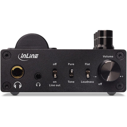 InLine 99207I AmpUSB-EQ, kõrglahutusega heli HiFi DSD kõrvaklappide lampvõimendi + ekvalaiser, USB DAC