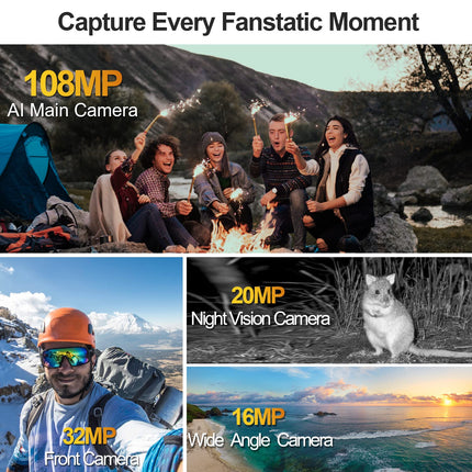 DOOGEE VMAX 5G välistingimustes kasutatav nutitelefon ilma lepinguta, 20 GB + 256 GB mõõtmed 1080, 22000mAh suur aku, 108MP kaamera, 6,6" FHD+ 120hz välistingimustes kasutatav nutitelefon Android Dual SIM IP68 veekindel OTG NFC