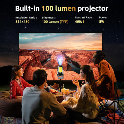 OUKITEL WP100 Titan 33000mAh Outdoor Mobile Phone 5G with Built-in 100 Lumen Projector, 48GB+512GB 6.8" FHD+ Outdoor Smartphone Without Contract with 1200 Lumen Camping Light, 200MP+32MP+20MP, NFC/GPS/IP68/BT5.4
