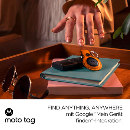 Motorola Moto Tag – nutikas jälgija, 4 tk pakis (Android 9+ ühilduv, Bluetooth 5.4, IP67 veekindlus, USB-C, ülilairibaühendus, võtmete, pagasi jms leidja), 2x jaderoheline + 2x tähevalgussinine
