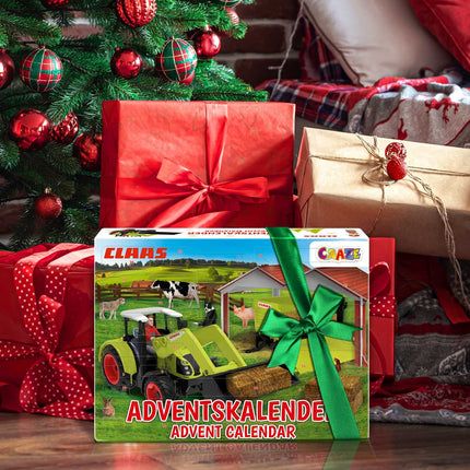 CRAZE Advent Calendar Children CLAAS Toy Advent Calendar with Farm Figures and Tractor, 24 Surprises, Advent Calendar Boys