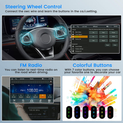 Hikity autoraadio 1 DIN juhtmevaba Carplay Android Auto ekraaniga 7-tolline puutetundlik ekraan autoraadio Bluetoothi ​​ja vabakäesüsteemiga, peegli lingiga, FM-raadio USB/AUX/SWC/mikrofoniga tahavaatekaamera