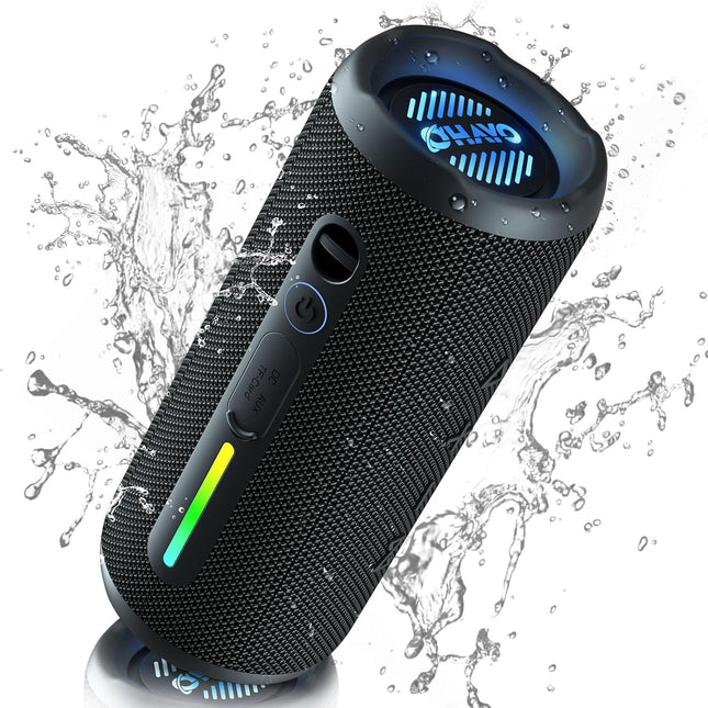 OHAYO Bluetooth Speaker 24W Portable – Bluetooth 5.3 Box with RGB Light &amp; Bass Boost, 30h Battery, IPX7 Waterproof, Hands-Free Calling, Music Box for Outdoor, Party, Beach, Garden