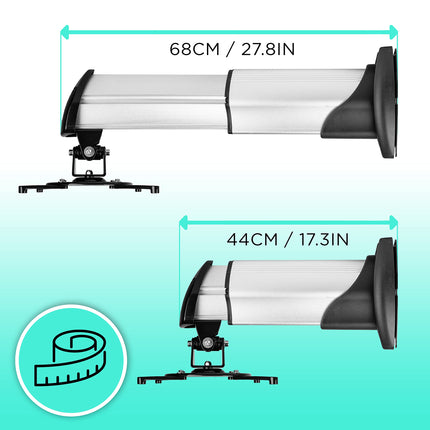 Duronic PB10XM projektori kinnitus | Projektori laekinnitus | Universaalne seinakinnitus | Videoprojektorite kinnitus | Pööratav ja pööratav | Kodukino | Kandevõime kuni 15 kg | 360° pöörlemine