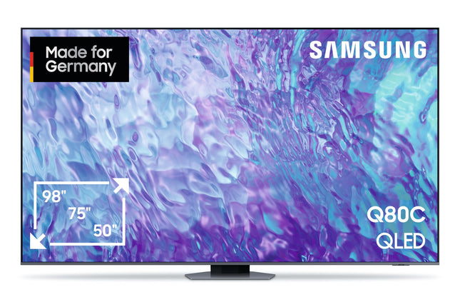 Samsung QLED 4K Q80C 98-tolline teler, Direct Full Array, tehisintellektiga Neural Quantum Processor 4K, Real Depth Enhancer, nutiteler, tehisintellektiga teler, GQ98Q80CATXZG, Saksa mudel [2023]