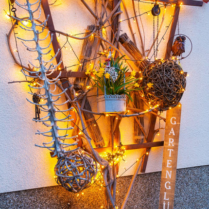 Idena 31339 - LED light chain with 360 LEDs in warm white, with remote control and sensor control, dimmer and memory settings, approx. 43.9 m long, as party decoration, Christmas decoration and for weddings