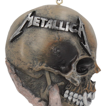 Nemesis Now Metallica Sad But True rippuv kaunistus, 10,8 cm, ametlikult litsentseeritud Metallica toode, rokkbändi jõulukaunistus, valatud parimast vaigust, asjatundlikult käsitsi maalitud