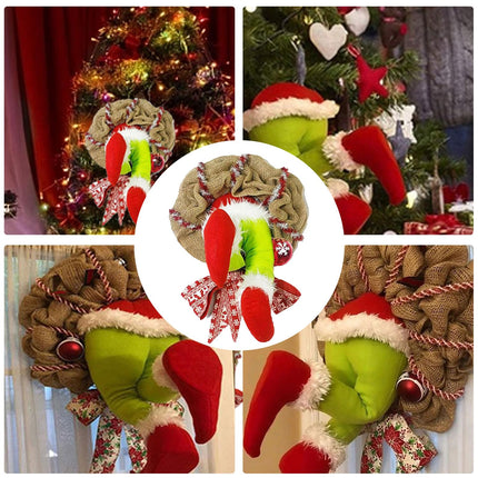 Christmas decoration Santa Claus, Christmas wreath decorations, Christmas wreath Grinch wreath, Christmas thief wreath, Christmas tree decorations, garlands home accessories decoration