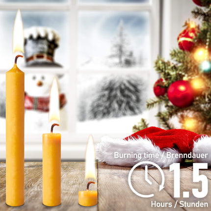 BRUBAKER 20-pack tree candles 100% beeswax Christmas candles pyramid candles Christmas tree candles honey-yellow