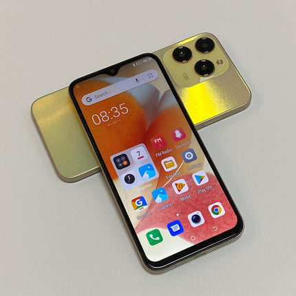 Fine Life Pro lukustamata telefon, 6,3-tolline ekraan, kaks kaamerat, kaks SIM-kaarti, 2G RAM + 16G ROM/128GB TF-kaart, toetab 4G FDD-LTE: B1/3/7/20, Android nutitelefon, sobib algajatele. (3, kuldne)