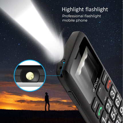 artfone C1+ Mobile Seniorenhandy ohne Vertrag | Dual SIM mit Notruftaste | Rentner Handy große Tasten | 1800 mAh Akku Lange Standby-Zeit | Großtastenhandy mit Ladestation | 1,77 Zoll Farbdisplay