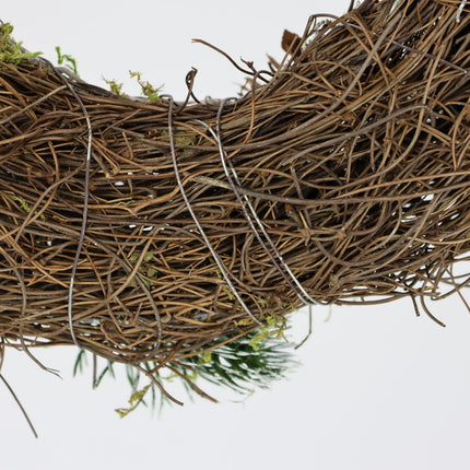 Natural wreath with moss, fir branches, cones, brushwood 25cm Christmas wreath, decorative wreath, wreath, Advent wreath, door wreath, Christmas decoration, willow wreath, flower wreath, rattan wreath, candle wreath, wreaths blank, table decoration