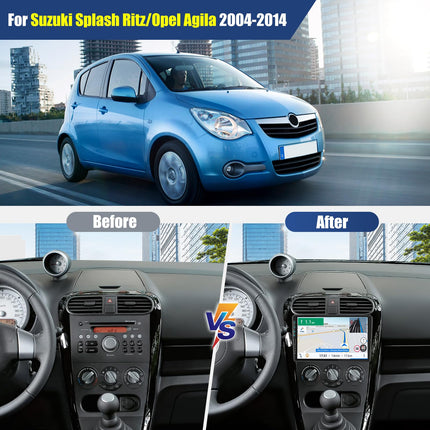 CAMECHO 4+64G 9-tolline DSP autoraadio Suzuki Splash Ritz/Opel Agila 2004-2014 tahavaatekaameraga, Android 13 juhtmevaba Carplay Bluetooth HD raadio koos Android Auto FM/RDS GPS WiFi Mirror Link EQ-ga