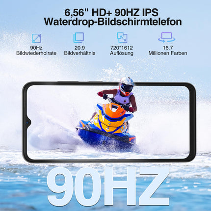 DOOGEE N55 Plus (20GB+128GB) Android 14 nutitelefon ilma lepinguta, 90Hz mobiiltelefon ilma lepinguta Octa Core 6.56" HD+, 5150mAh mobiiltelefon odav, 13MP+8MP SIM-kaardita mobiiltelefonid 4G kahe SIM-kaardiga/Face ID/Widevine L1/GPS/OTG