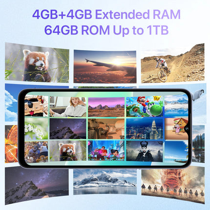 UMIDIGI G5A lukustamata mobiiltelefon, SIM-kaardita mobiiltelefonid 8 GB (4 GB + 4 GB) + 64 GB (kuni 1 TB), neljatuumaline 6,52-tolline HD+ nutitelefon lukustamata, 13 MP + 5 MP kaamera 5000 mAh aku sõrmejälje/näotuvastuse/GPS-iga (lilla)