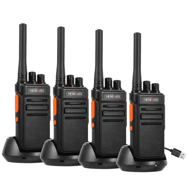 HESENATE HT66 raadio, PMR446 Walkie Talkie litsentsivaba pika levialaga Woki Toki 16 kanaliga raadiokomplekt Walky Talky pihuraadio VOX Scan USB C laadimisjaamaga (must, 4 tk komplekt)