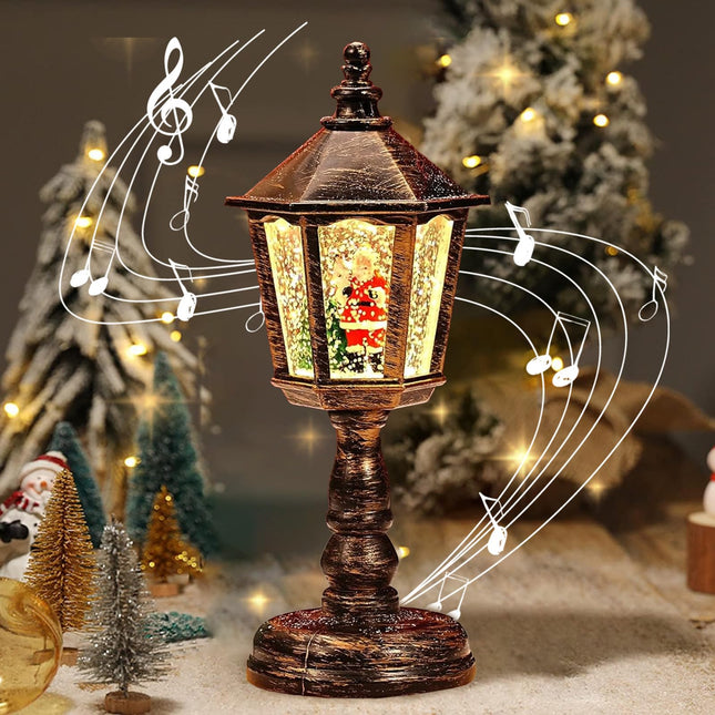 Christmas lantern, the illuminated snow games, Christmas lantern with snow flurries, snow globe, snow lantern Christmas candle, LED snow lantern with snowman, for dining table, fireplace, window