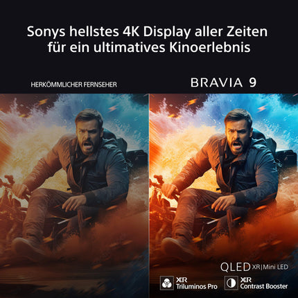 Sony BRAVIA 9 QLED (XR l Mini LED) 65-tolline 4K HDR Google'i nutiteler | Mängufunktsioonid, IMAX Enhanced, Dolby Vision Atmos, Chromecast, AirPlay, 120Hz K65XR90
