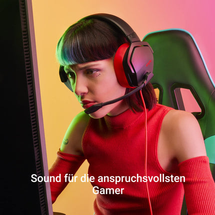Energy Sistem ES Gaming Headset ESG 4 Surround 7.1 Mesh (LED Lights, 7.1 Surround Sound, Leather Gyro Cushion), Red