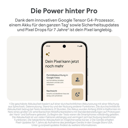 Google Pixel 9 Pro XL – Androidi nutitelefon Gemini mudeliga, SIM-kaardita, kolmekordse tagakaamerasüsteemiga, 24-tunnise akueaga ja 6,8-tollise Super Actua ekraaniga – Obsidian, 128 GB
