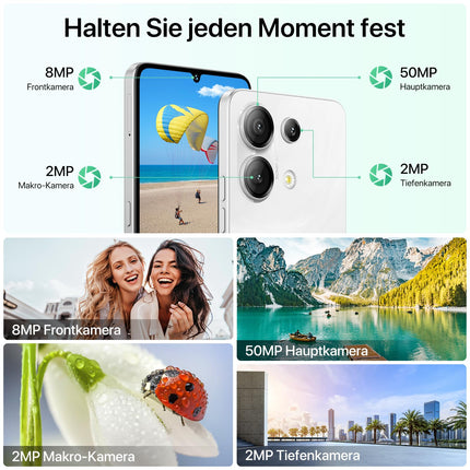 UMIDIGI G9 5G nutitelefon, Android 14 mobiiltelefon ilma lepinguta, 90Hz kaheksatuumaline, 12(6+6) GB + 128GB mobiiltelefon, 6,75 tolli, 50MP, näotuvastus ja sõrmejäljelukk, SIM-kaardita mobiiltelefonid, 5000mAh, GPS, kahe SIM-kaardiga 5G nutitelefon