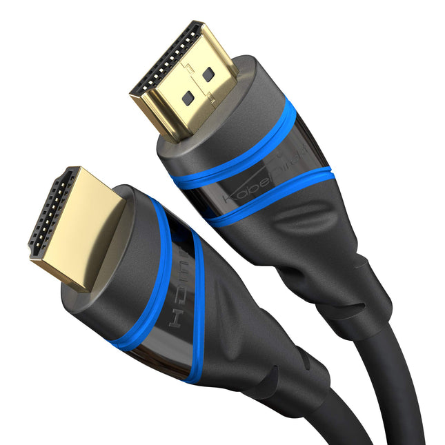 KabelDirekt – 10K ja 8K HDMI-kaabel, HDMI 2.1b – 2 m, saadaval pikkuses 0,5–5 m – sertifitseeritud, Saksamaal välja töötatud (ülikiire HDMI 2.1 kaabel arvuti, PS5, Xboxi, monitori ja teleri jaoks – must-sinine)