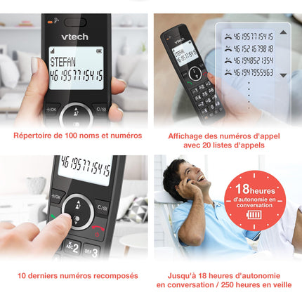 VTech Digital Cordless Phone ES2050, Simple Answering Machine, Blocker for Unwanted Calls