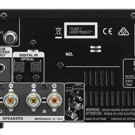 Denon D-M41DAB kompaktne HiFi-süsteem CD, Bluetoothi, FM/DAB+ tuuneri ja 2x 30W väljundvõimsusega - hõbedane/must