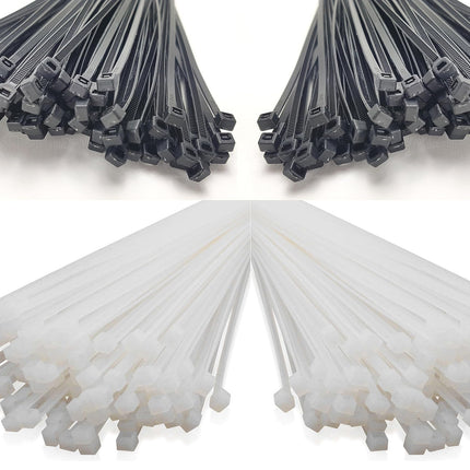 Cable ties 100mm, 400 pieces, black - natural - including storage box | Premium quality from PC24 Shop &amp; Service