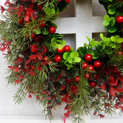 Christmas wreath, YouXiaor artificial Christmas wreath, fir wreath, door wreath, Christmas berry wreath, winter wreath, decorative wreath, Advent wreath, winter wreath for Christmas, indoor and outdoor decorations, 35 cm