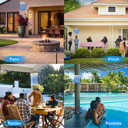 Herdio 6.5-inch Outdoor Speakers Waterproof Passive 2-Way 400W Wall Speakers with Powerful Bass for Patio Home Indoor Poolside Deck Backyard (Pair, White)