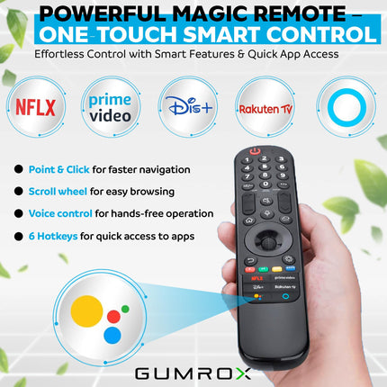 Maagiline kaugjuhtimispult LG teleritele, originaalpuldi MR20GA, MR21GA, MR22GA, MR23GA asendus, sobib LG UHD OLED QNED NanoCell 4K 8K nutitelerile, kursori ja häälfunktsiooniga