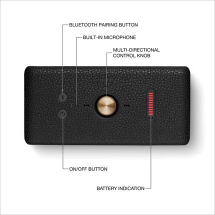 Marshall Emberton III Portable Bluetooth Speaker, Wireless, IP67 Dust and Water Resistant, Over 32 Hours Playtime - Black and Brass