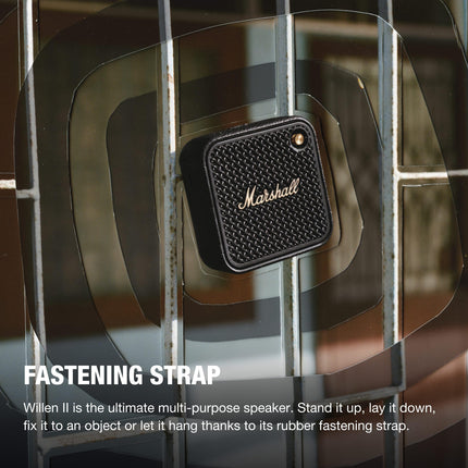 Marshall Willen II Wireless Bluetooth Speaker with 17+ Hours of Playtime and IP67 Waterproof Rating – Black and Brass