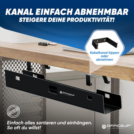 OfficeUp® KAABLIKANALI laud - Kaablihaldus [Täielik komplekt] - Kaablihaldus - Kaablihoidik [Eemaldatav] - Kaablialus - Saadaval nüüd