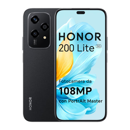 HONOR 200 Lite nutitelefon 5G kahe SIM-kaardiga NFC, 8 GB muutmälu ja 256 GB salvestusruumi, 6,7-tollise AMOLED silmasõbraliku ekraaniga Android 14, 108 MP + 50 MP, Magic Capsule, 4500 mAh, südaöömust