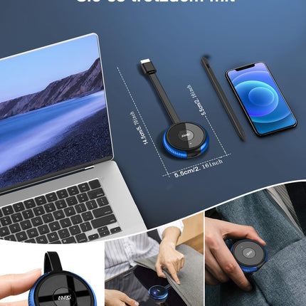 AIMIBO 4K 5G juhtmevaba kuvari adapter – tõeliselt ühenda ja mängi filme, saateid ja otseülekandeid nutitelefonist, sülearvutist monitori/projektorisse, ühildub iOS*OS, Android, Windows, Mac OS, Airplay, DLNA ja Miracastiga.