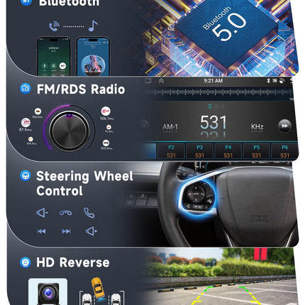 8-tuumaline 4G+64G autoraadio Android 13 Peugeot 107/Citroen C1/Toyota Aygo 2004-2014 jaoks, 10,1-tolline HD IPS puutetundliku ekraaniga autoraadio DSP Carplay, Android Auto, GPS, Wi-Fi, Bluetooth, FM RDS, tahavaatekaamera
