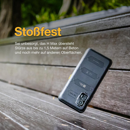 AGM H MAX lepinguta õues kasutatav mobiiltelefon 4G, 10000 mAh võimas nutitelefon Android 14, 4GB+128GB, 6,56-tolline HD+ ehitusplatsi mobiiltelefon IP68/Face ID/kahe SIM-kaardiga/NFC