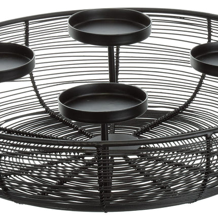Brandsseller Advent wreath Ø 36.5 cm | Christmas wreath | Candle holder | Advent basket | Christmas decoration | Metal | Black
