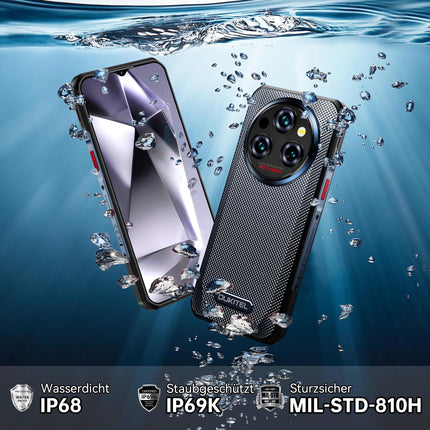 OUKITEL WP35 Pro Outdoor Mobile Phone 5G - 11000mAh Outdoor Smartphone Without Contract Android 14, 36GB RAM + 512GB ROM Construction Site Mobile Phone 6.6 inches, 64MP + 32MP + 8MP Night Vision Camera, NFC / GPS / Fingerprint / Face ID