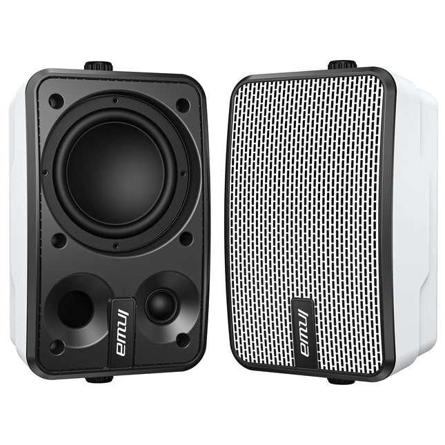 Inwa Bluetooth Outdoor Speaker, Wall-Mountable, Waterproof (IPX5), Powerful Bass Sound System for Indoor and Outdoor Use, Sync up to 100 Speakers (2PCS, MZ621)