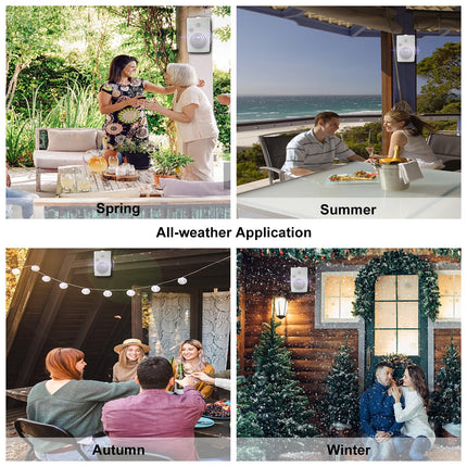 Herdio 6.5-inch Bluetooth Outdoor Speakers Waterproof with Powerful Bass Wall-Mounted Speakers All-Weather Durability for Indoor Outdoor Home Deck Porch (Pair, White)